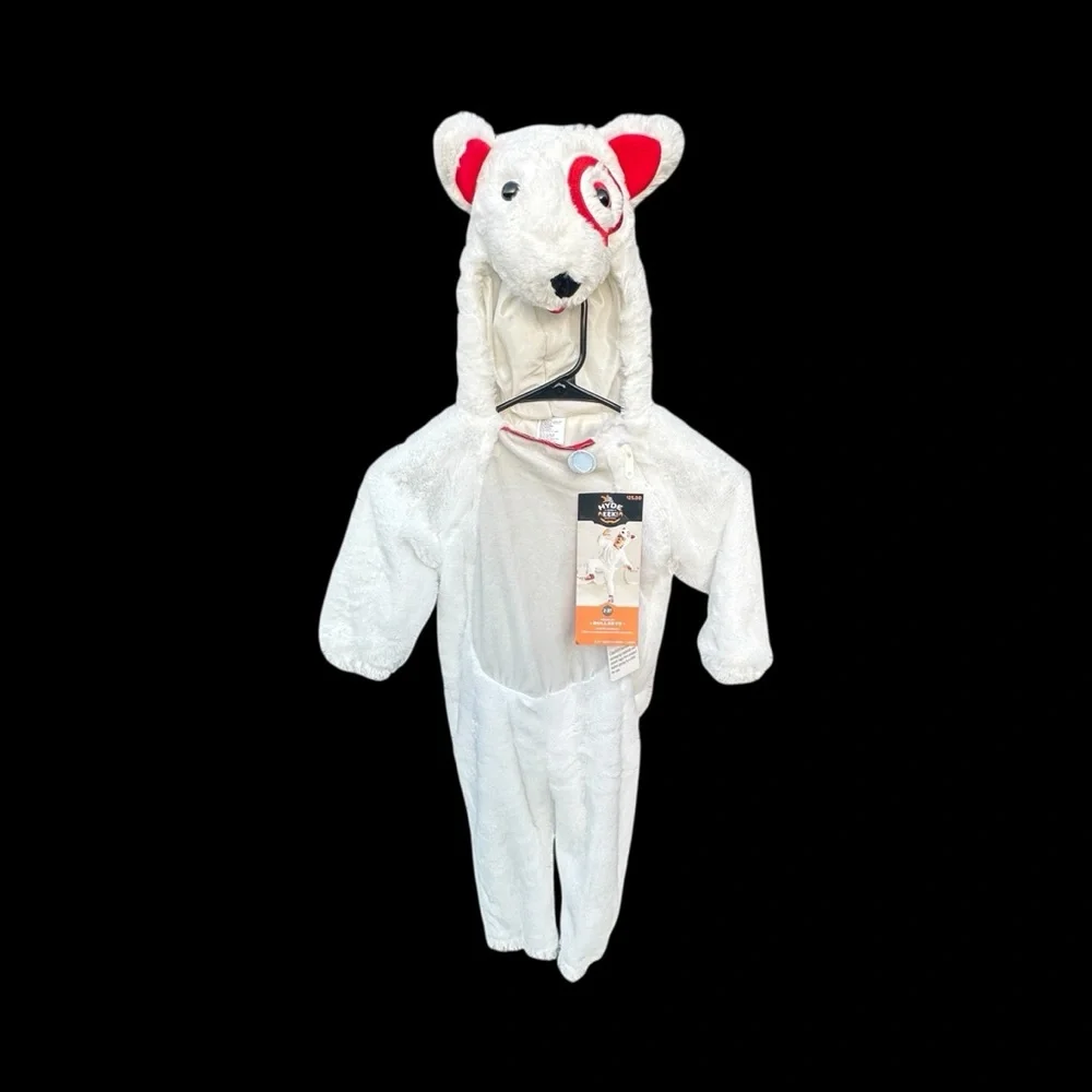 Target Bullseye Kids costume White dog with Target warm hood Circle size 2T - 3T